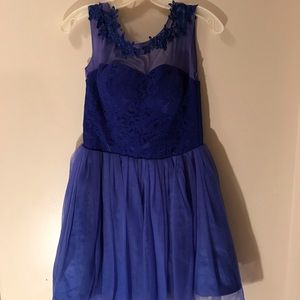 It’s a royal blue prom dress.